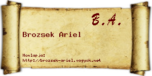 Brozsek Ariel névjegykártya